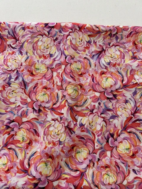 Pink Peonies Flowers Abstract Watercolor Design Cotton BTY