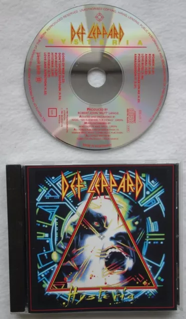 Def Leppard - Hysteria (CD, 1987, Phonogram) NM/VG