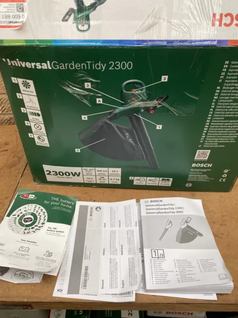 NEW BOSCH UNIVERSAL Garden TIDY 240V Blower Vacuum 06008B1070