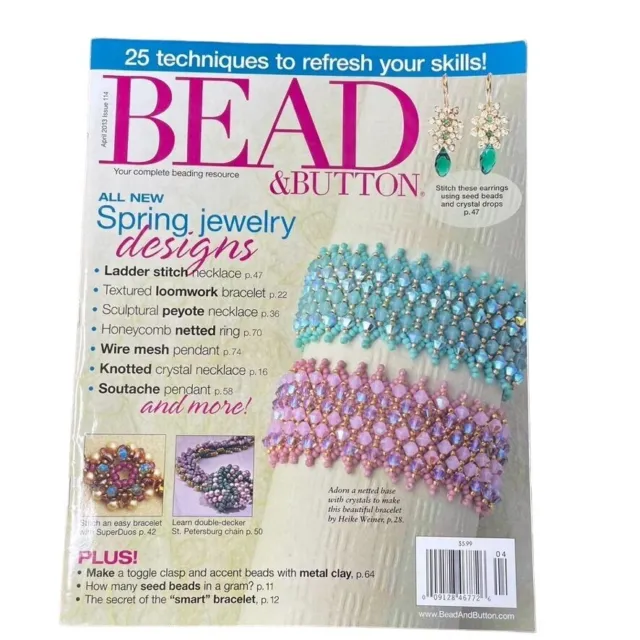 Libro de artesanía de joyería Bead & Button u abril 2013 edición 114