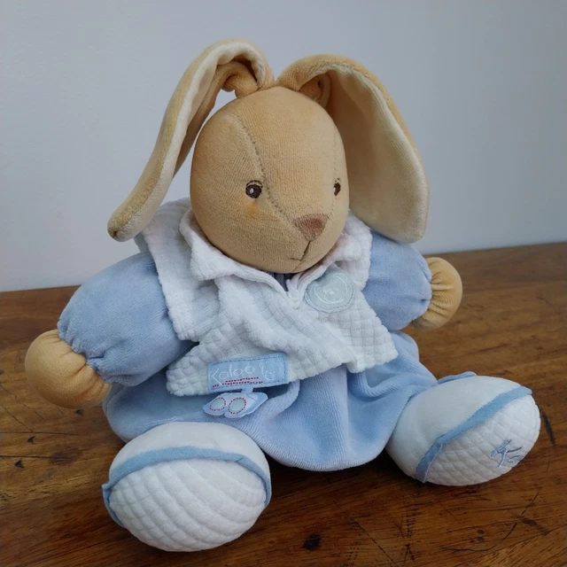 KALOO BUNNY RABBIT Chubby Plush Soft Toy Comforter Blue 2010 13