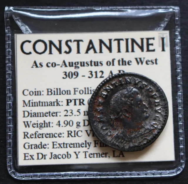 XF Constantine I Billon Follis Trier Genuine Roman Coin 2