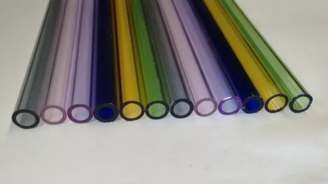 Glass Tubing COLOURED BOROSILICATE (PYREX) 12 PIECES 150MM LONG 10MM*1.5MM TUBE