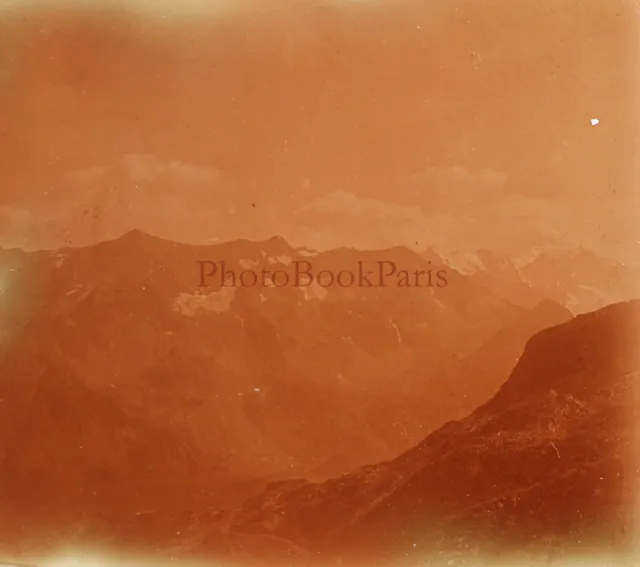 FRANCE Le Galibier Montagne Photo Plaque de verre Stereo Vintage P29L22n13