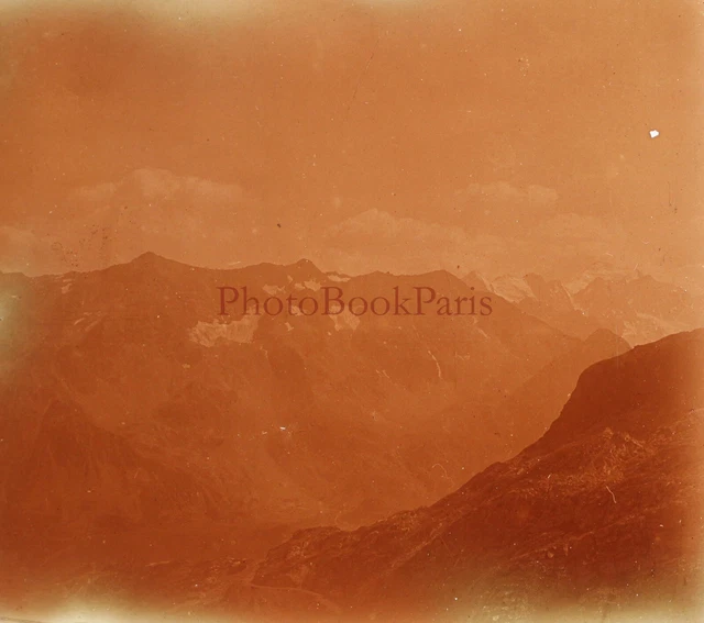 FRANCE Le Galibier Montagne Photo Stereo Glass Plate Vintage P29L22n13