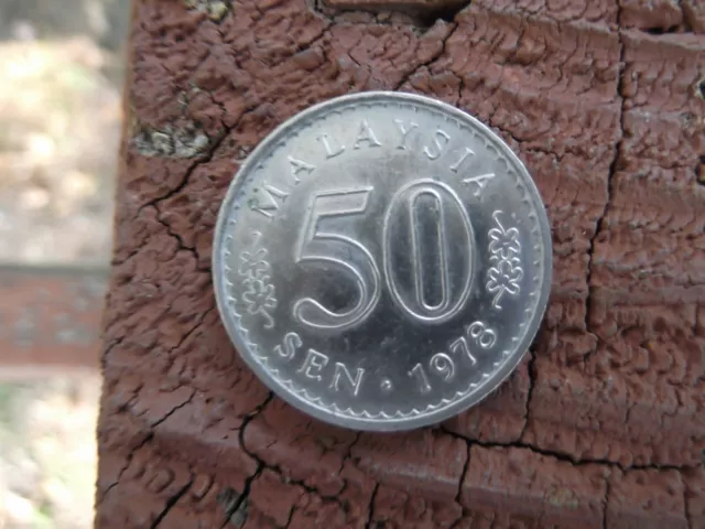 1978 Malaysia 50 Sen Coin Old Collectible Malaysian Coins Money Moneda Fifty 3