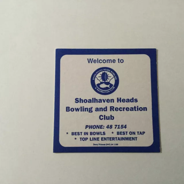 Collectable Beer Coaster - Shoalhaven Bowling Club