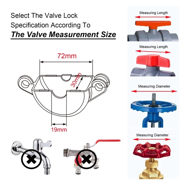 GATE VALVE LOCKOUT Set Lockout Tagout Valve Set For Outdoor Garden 25mm ...