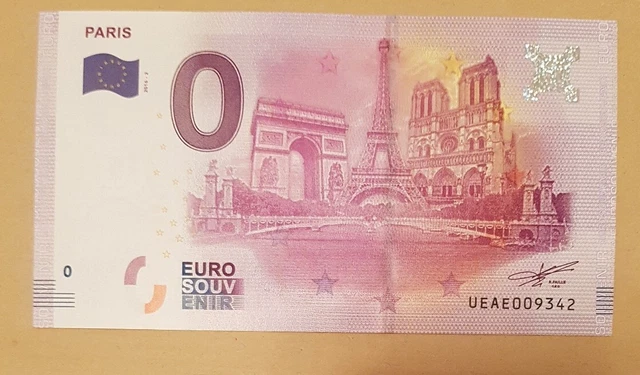 billet touristique souvenir 0 euro 2016 - Euro schein  - PARIS