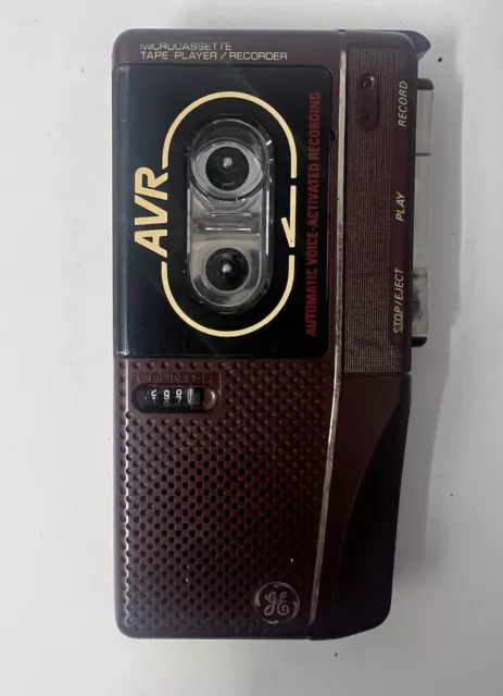 General Electric  GE Vintage AVR Microcassette Recorder Model: 3-5378 Maroon