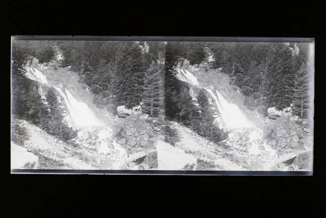Montagne Cauterets France Photo Stereo L2n8 Vintage Plaque de verre NEGATIF