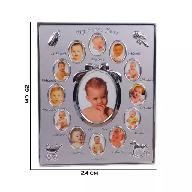 Baby's First Year Picture Photo Frame Keepsake Newborn Baby Shower Gift Boy Girl 2