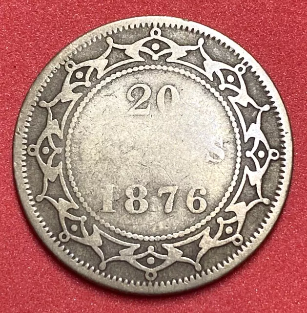 1876 H Newfoundland 20 Twenty Cents Coin - VICTORIA - Silver - FFF