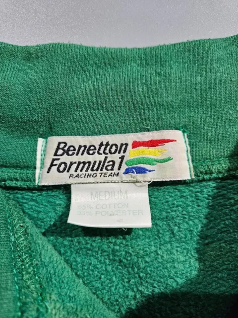 Benetton Formel 1 Racing Team Vintage Pullover Sweatshirt F1 Größe M 3