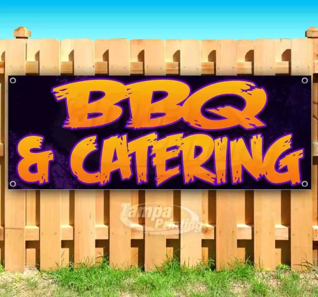 BBQ & CATERING Advertising Vinyl Banner Flag Sign Many Sizes Available BARBECUE