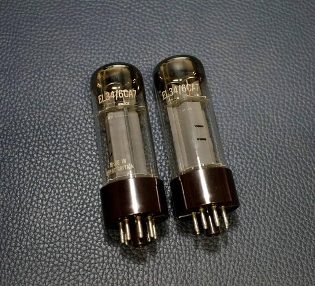 2 Mullard Fat Base Oo Getter El34 / 6Ca7 Audio Tubes / Xf1 B0J1 "Matched" 2 Mullard Fat Base Oo Getter El34 / 6Ca7 Audio Tubes / Xf1 B0J1 "Matched"