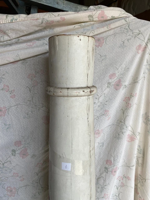 Salvage Architectural -One 64" Turned Tapered White Post / Column  (11 3