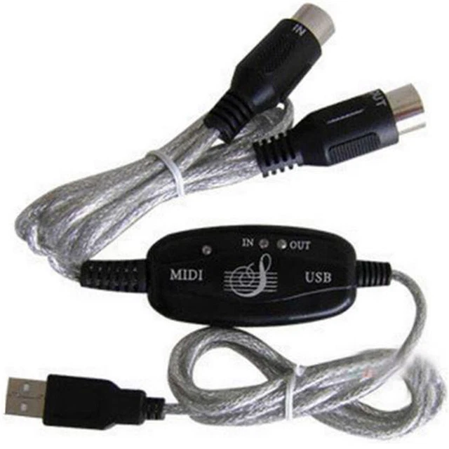 1.8M Wire USB IN-OUT MIDI Interface Converter Cable PC to Music Keyboard Adapter