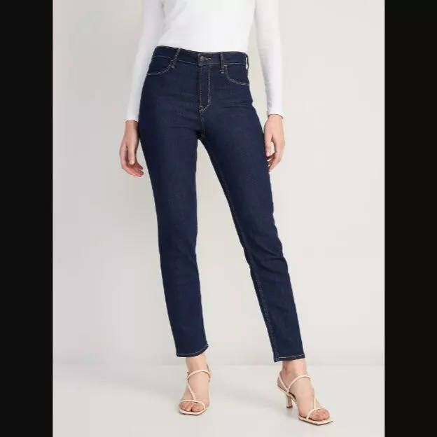 Old Navy High-Waisted Wow Straight Jeans Blue 8