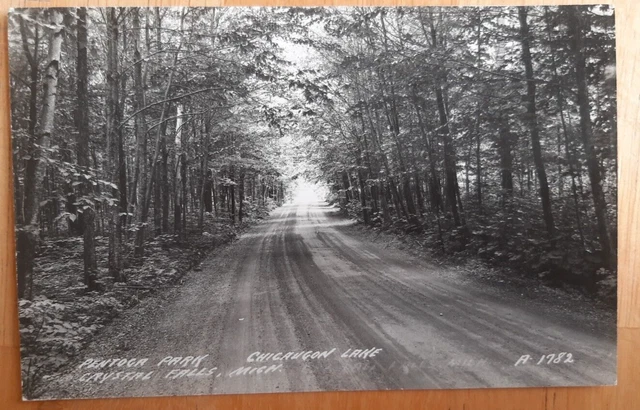1948 Postcard Crystal Falls Michigan Chicaugon Lake Pentoga Park Posted