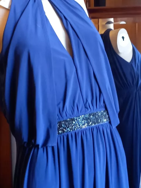 Elegante Abito Lungo Blu " ASOS"Brillantini Vita Da Cerimonia