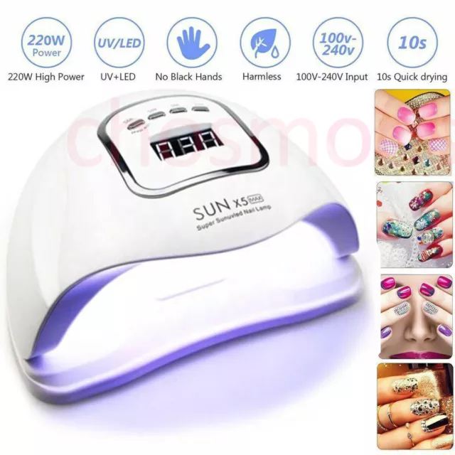 220W Nail Dryer LED Lamp UV Light Polish Gel Curing Machine Electric Manicure