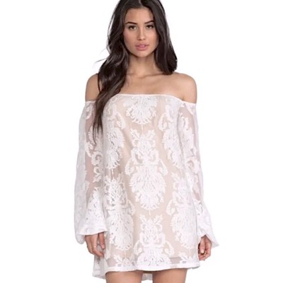 FOR LOVE & LEMONS San Marcos Off the Shoulder Lace dress