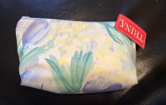 NEW Vintage Trina Turk Cosmetic/Makeup Bag~early 1990’s~Flower Pattern #82902