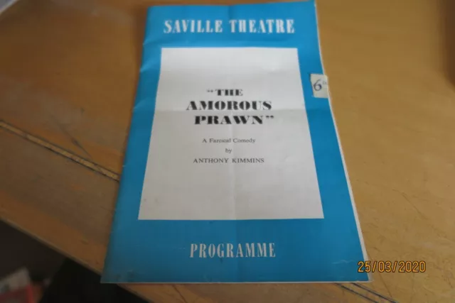 The Amorous Prawn - Saville Theatre  Programme - 1959 - Derek Nimmo.