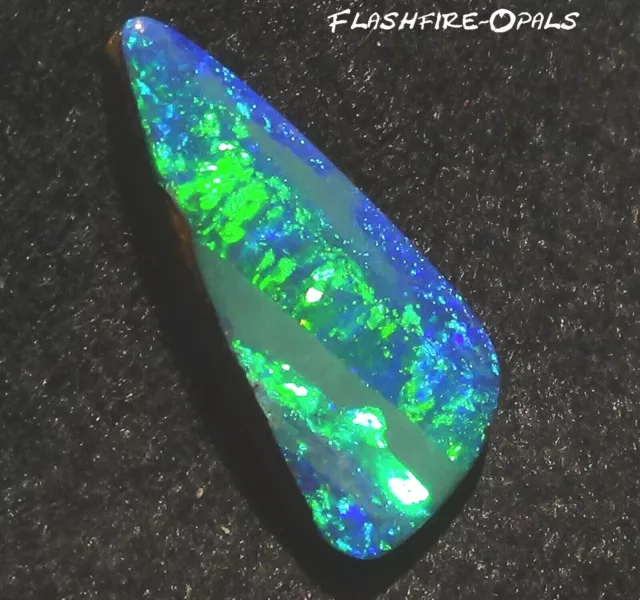 16,5ct Gemme Roche Opale Brillance 5 Électrique Green-Blau Video Flashfire-Opals
