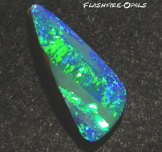 16,5ct Gemme Roche Opale Brillance 5 Électrique Green-Blau Video Flashfire-Opals