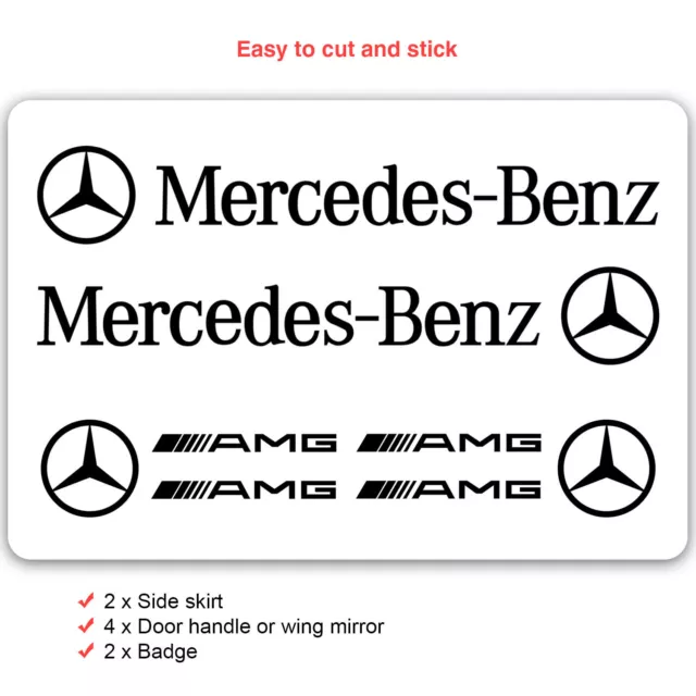 AUTO MERCEDES BENZ Vinile Adesivo Adesivi per AMG Classe a Logo Set di 8  EUR 8,09 - PicClick IT