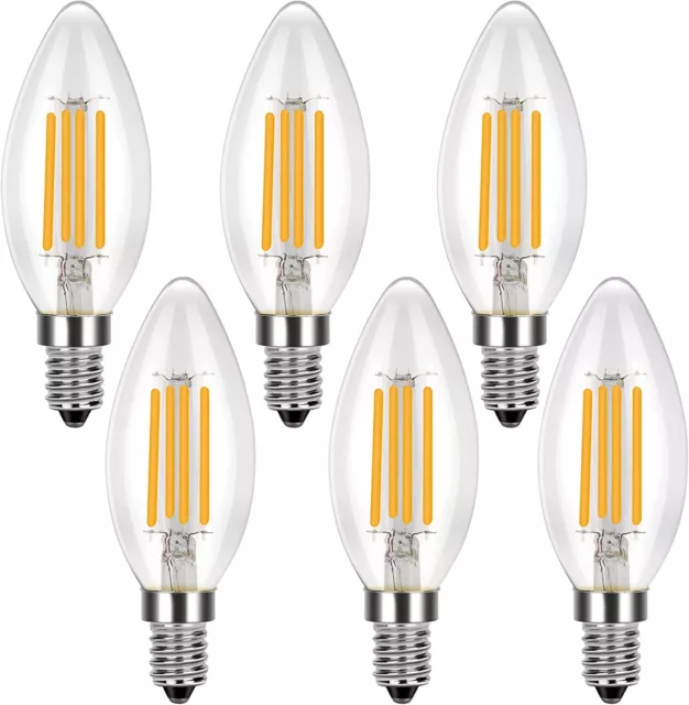 E14 LED Filament 4W Dimmbar Kerze Retro Glühbirne Leuchtmittel Warmweß 2700K