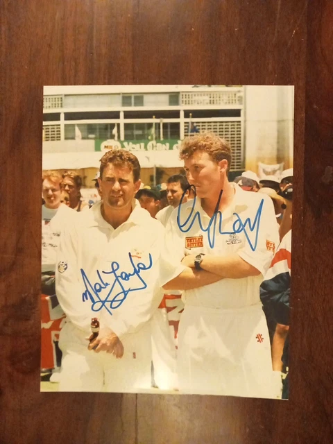 Michael Atherton England Cricketer Mark Taylor Australia Signed Photo 10x8