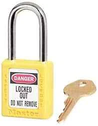 Master Lock. Keyed Alike Retaining Key Lockout Padlock 1-1/2" Shackle Clearan...
