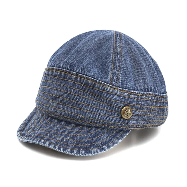 Cappello basco semplice protezione solare bambini jeans cappello piatto resistente all'usura