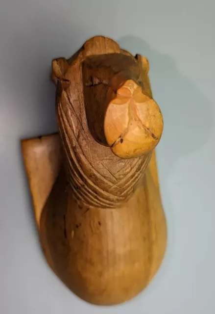 Wooden Lion Wall Plaque Hand carved in Kenya  6 1/4"