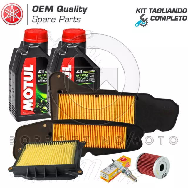 Kit Tagliando Oem Yamaha Majesty 400 2009-2014 Olio Motul Filtri Aria Candela