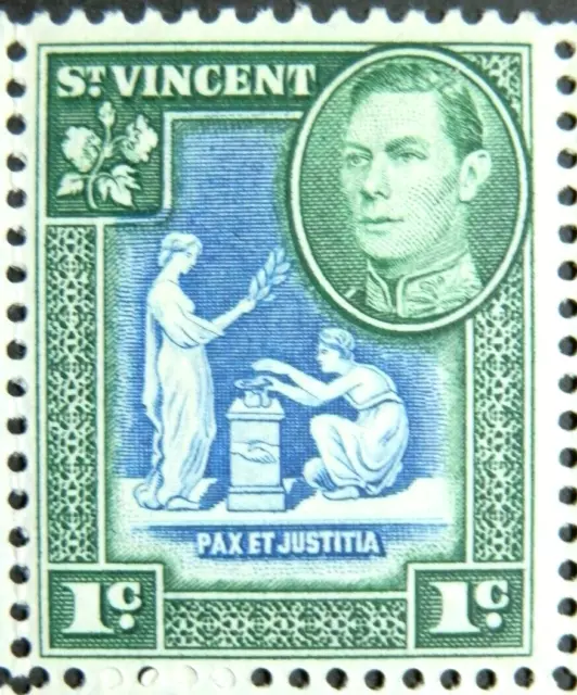 ST VINCENT 1949 SG164 KGVI 1c. BLUE AND GREEN -  MNH