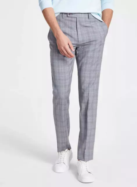 Calvin Klein Men's Slim-Fit Wool Suit Pants Light Grey 36 x 32