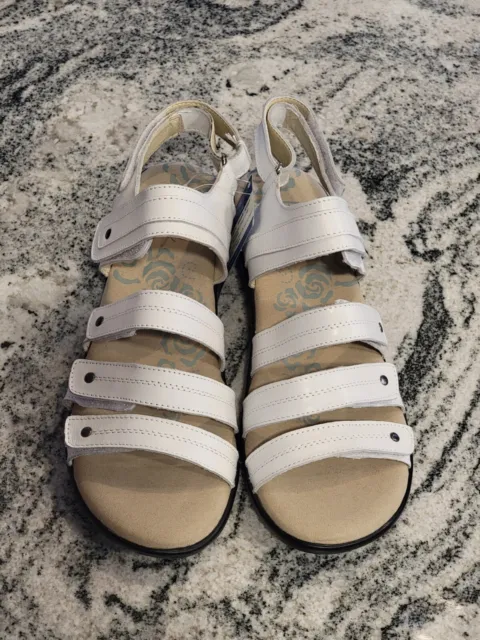 Propet Sandals Aurora Comfort Shoes White Leather Wsx003L Womens 8 M Ortholite