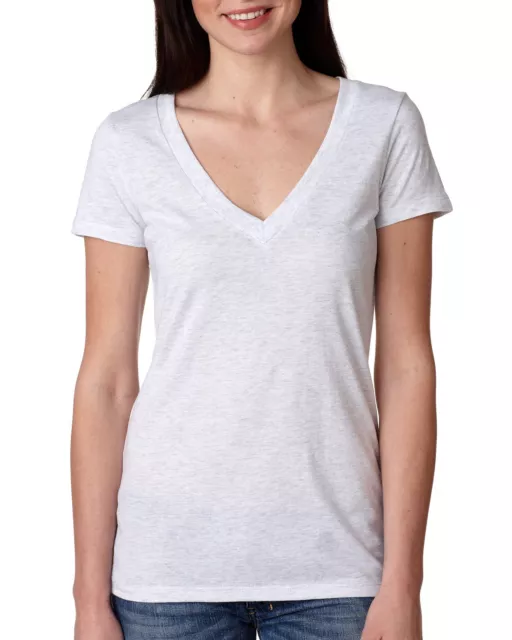 Next Level Apparel Ladies' Triblend Deep V-Neck Short Sleeves T-Shirt 6740 S-2XL