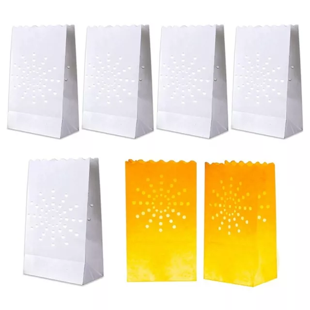 50 PCS White Luminary Bags, Flame Resistant Candle Bags, Sun  Luminaries4079