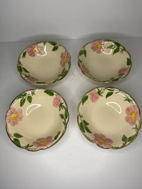 4 Franciscan Desert Rose Bowls Fruit 5 7/8" Bowl Made in USA  / 1 Chip (see