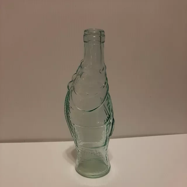 VINTAGE ITALY 13” FISH Sculptured Shaped Glass Empty Wine Bottle