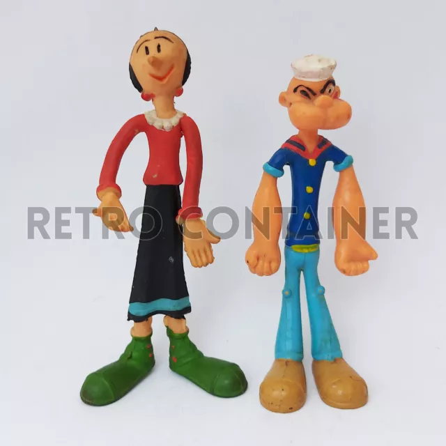 Vintage Bendies Toys - Bendy Bendable Popeye & Olivia Flexy Braccio di Ferro