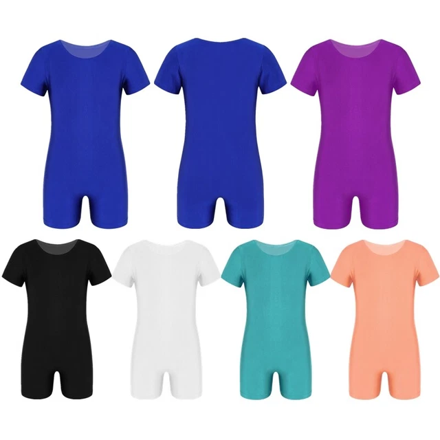 Tuta da ginnastica ragazzi ragazze tuta da ginnastica balletto tuta manica corta tuta intera maglia