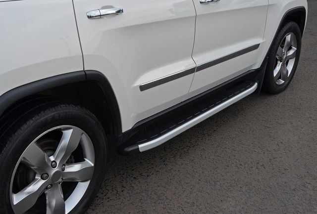 2 Pedane Laterali Per Jeep Grand Cherokee 2011-2021, In Alluminio Con Inserti Antiscivolo E Design Cielo Stellato, Con Staffe - 4