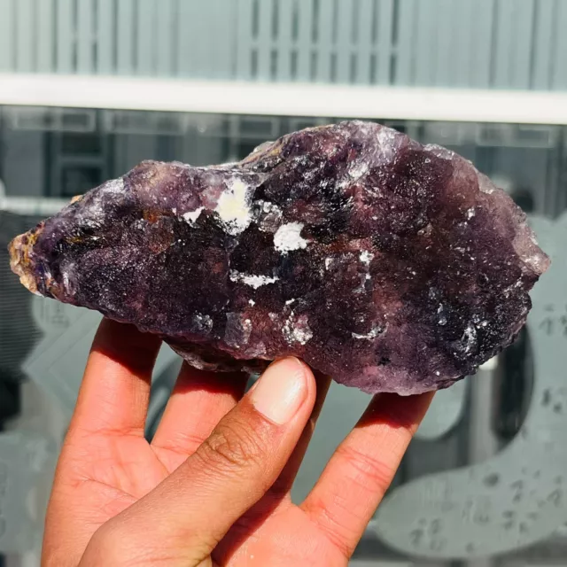 500g Beautiful Natural  Dark Purple Fluorite Quartz Crystal Mineral Specimen