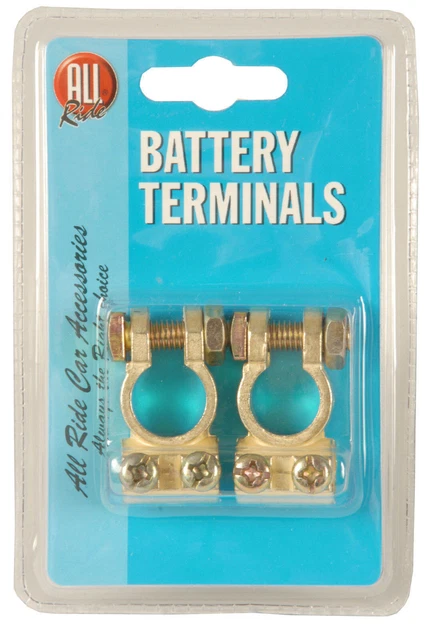 Positive & Negative COPPER BATTERY TERMINAL CONNECTORS Round Post Clamp Car/Van